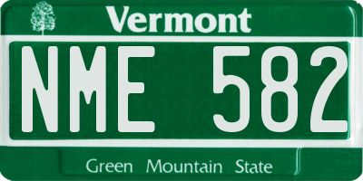 VT license plate NME582