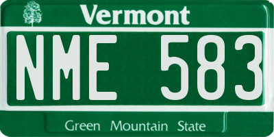 VT license plate NME583