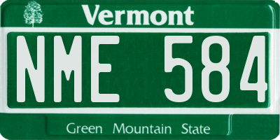 VT license plate NME584