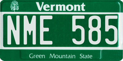 VT license plate NME585
