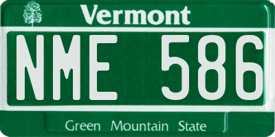 VT license plate NME586