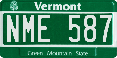 VT license plate NME587