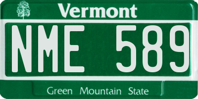 VT license plate NME589