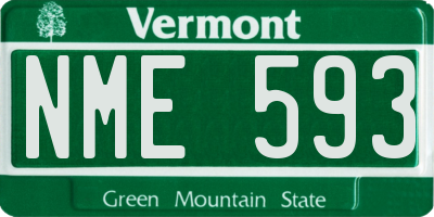 VT license plate NME593