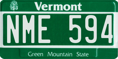 VT license plate NME594