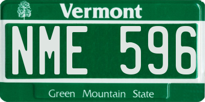 VT license plate NME596