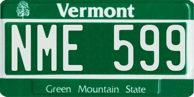 VT license plate NME599