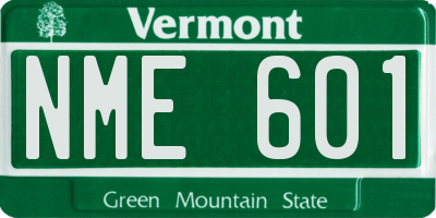 VT license plate NME601