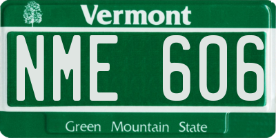 VT license plate NME606