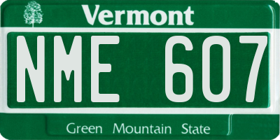 VT license plate NME607