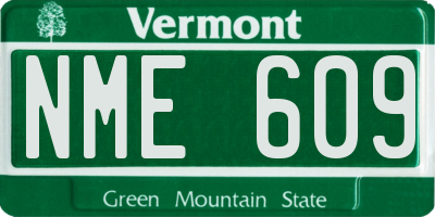 VT license plate NME609