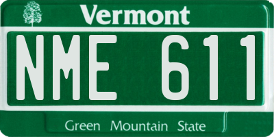 VT license plate NME611