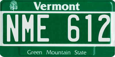 VT license plate NME612