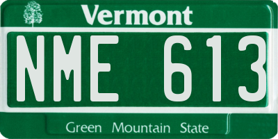 VT license plate NME613