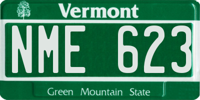 VT license plate NME623