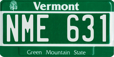 VT license plate NME631
