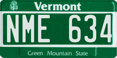VT license plate NME634