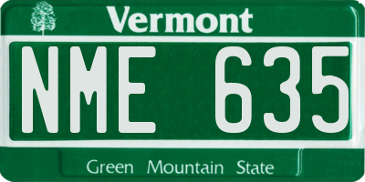 VT license plate NME635