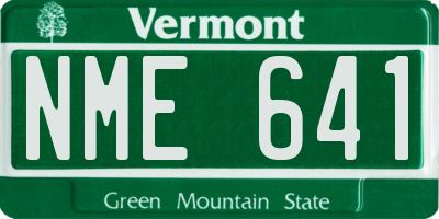 VT license plate NME641