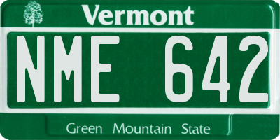 VT license plate NME642