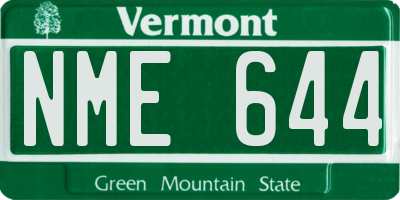 VT license plate NME644