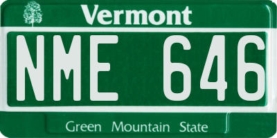 VT license plate NME646