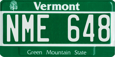 VT license plate NME648