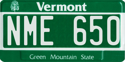 VT license plate NME650