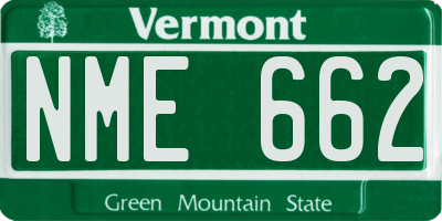 VT license plate NME662