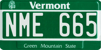 VT license plate NME665