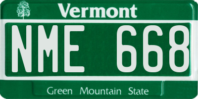 VT license plate NME668