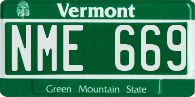 VT license plate NME669