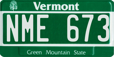 VT license plate NME673