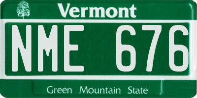VT license plate NME676
