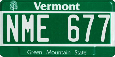 VT license plate NME677