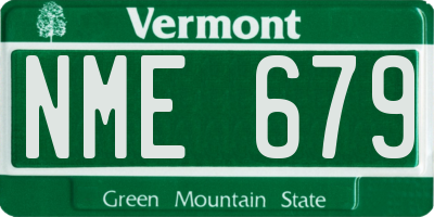 VT license plate NME679