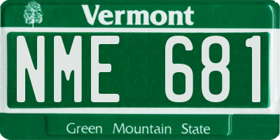 VT license plate NME681