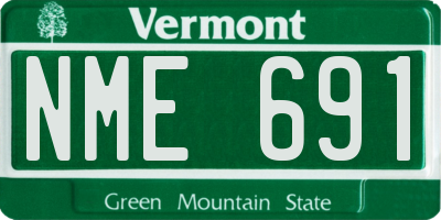 VT license plate NME691
