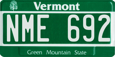 VT license plate NME692
