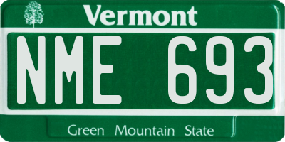 VT license plate NME693