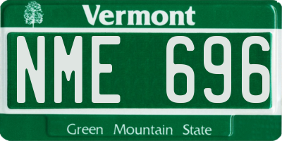 VT license plate NME696