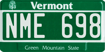 VT license plate NME698