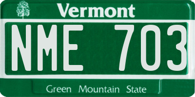 VT license plate NME703
