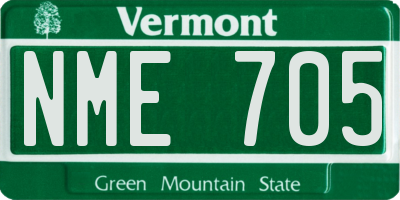VT license plate NME705