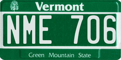 VT license plate NME706