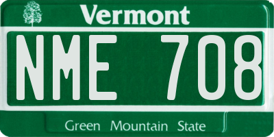 VT license plate NME708