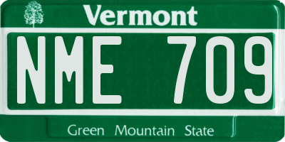 VT license plate NME709