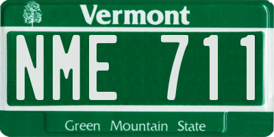 VT license plate NME711