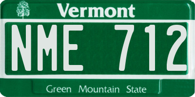 VT license plate NME712