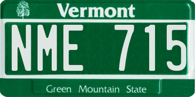 VT license plate NME715